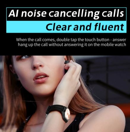 Reloj inteligente para hombre con auriculares inalámbricos HI-FI 2 en 1