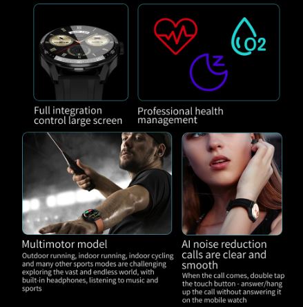 Reloj inteligente para hombre con auriculares inalámbricos HI-FI 2 en 1
