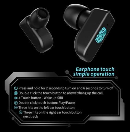 Reloj inteligente para hombre con auriculares inalámbricos HI-FI 2 en 1