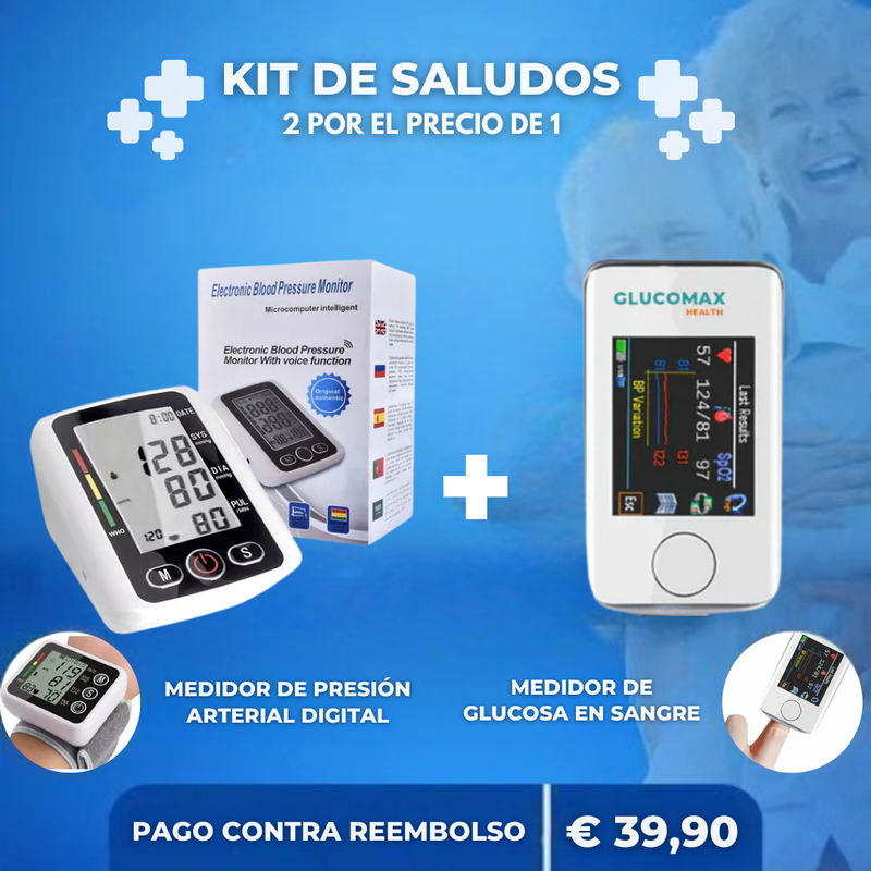 Kit Salud | Glucómetro + Medidor de presión